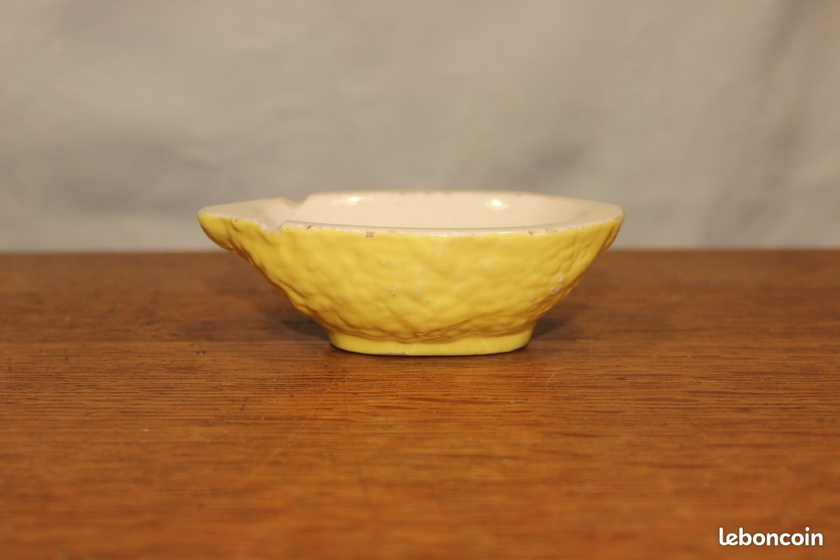 Théière Céramique Vintage Forme Citron - Jaune Brillant - Très Bon état