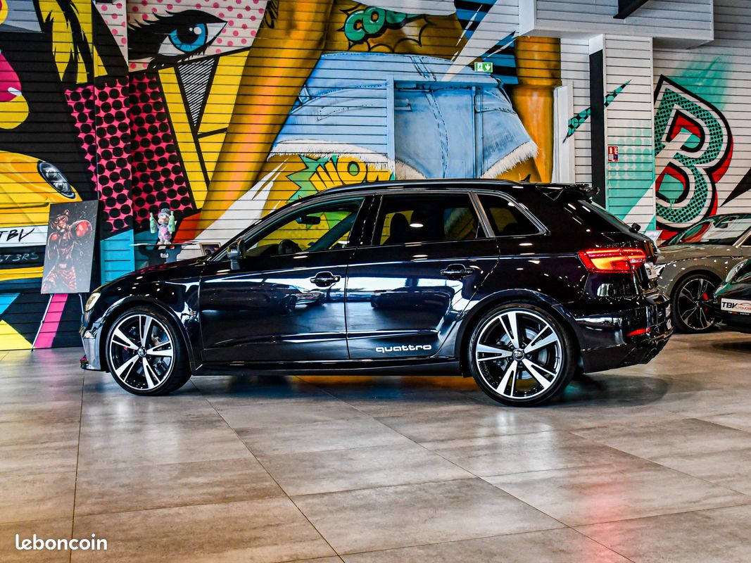 Audi RS3 2.5 TFSI 400 CH QUATTRO NOIR PANTHERE PACK RS DESIGN MATRIX BEAM HIFI B&O ACC ECHAPP RS SIEGES RS DIAMANTÉS CAMERA (image 2)