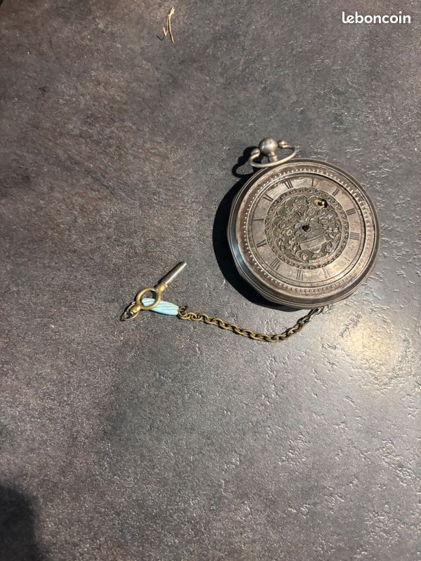 Pendentif Vintage Coq De Montre Gousset Et Perle D'eau Douce