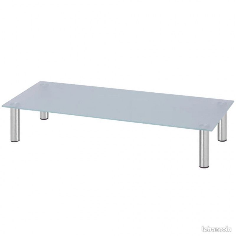 Support TV 100 x 35 x 17 cm en Verre Blanc (image 1)