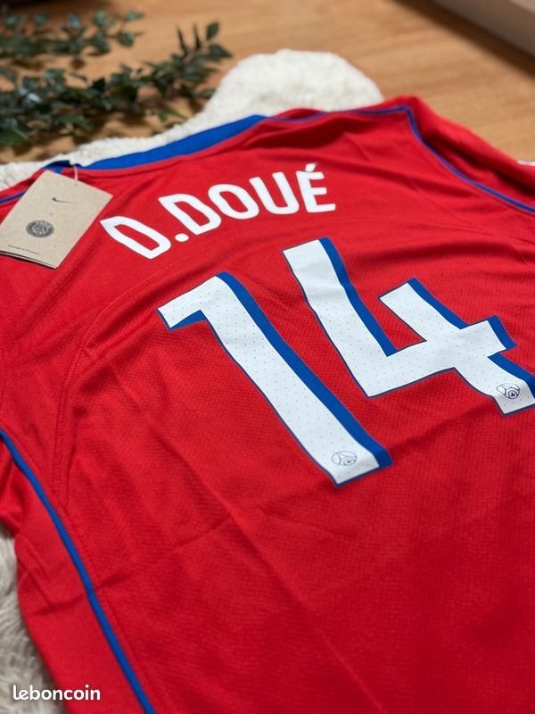 Kit Patch flocage D.DOUE #14 PSG Maillot fourth 24-25 Ligue des
