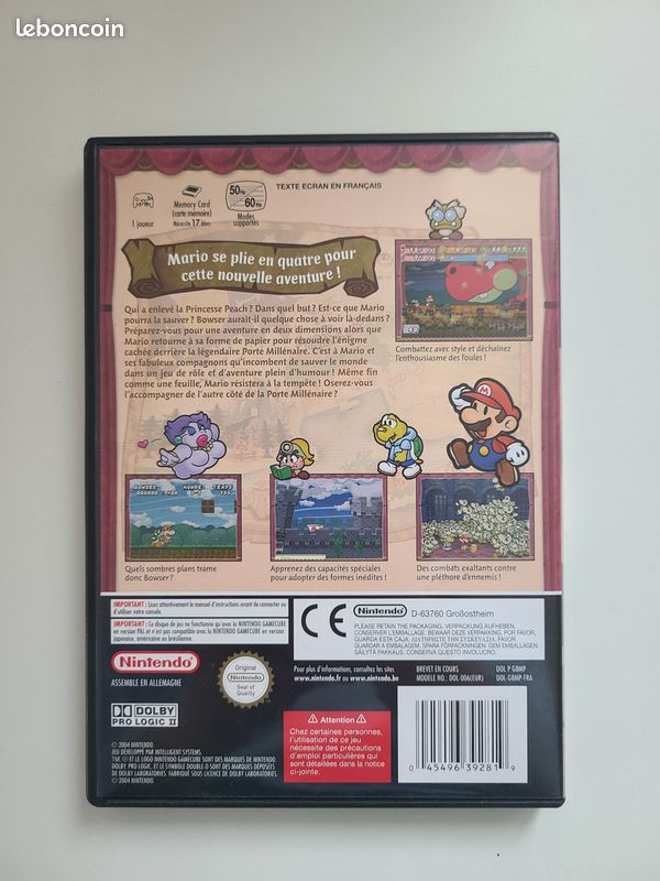 Boîtier Gamecube Paper Mario Porte Millénaire – Pour Remplacer Ta Boîte !