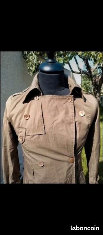 Manteau trench kaki marron neuf vintage (image 8)