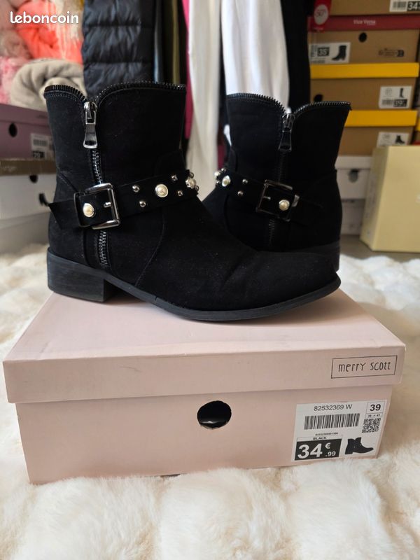 Bottines noires femme (image 1)