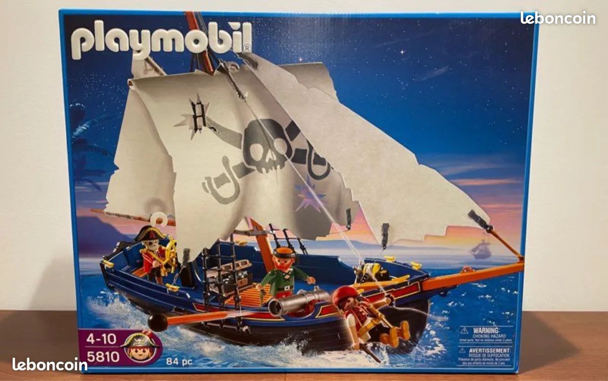 Playmobil 5810 bateau pirate casque pont mât navire galion