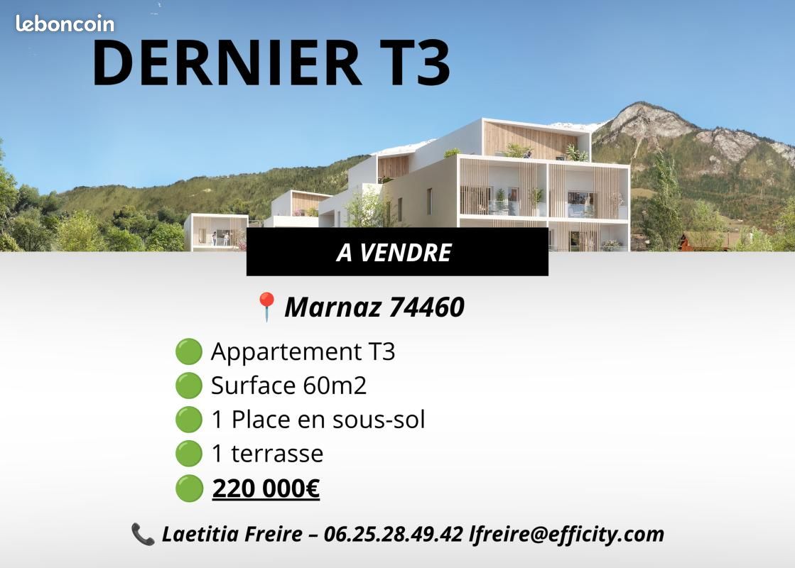 Appartement 3 pièces 61 m² · à Marnaz · 61 m² · 220 000 €