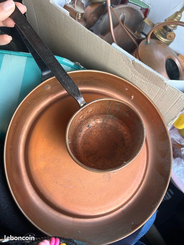 ANCIEN COUVERCLE EN cuivre pour casserole EUR 35,00 - PicClick FR