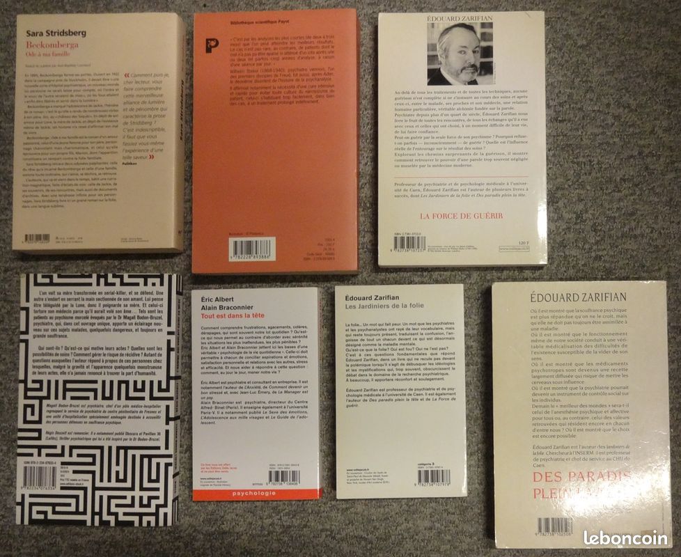 Lot de 7 livres sur la psychiatrie et les troubles mentaux ou psychologiques (image 2)