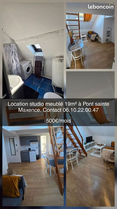 Appartement 1 pièce 19 m² · à Pont-Sainte-Maxence · 19 m² · 500 €/mois