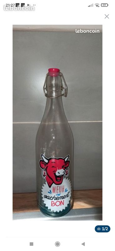 Vache Qui Rit Pack De 2 Bouteilles Lait En Carton Transparent YAXIDAEVER - 500ml Bouteille En Verre 2l