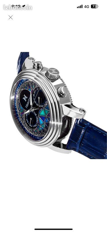 Heritor Montre Legacy Auto Legacy Leather-Band Watch With Day And