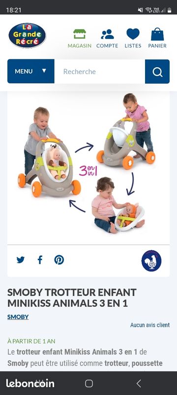Smoby Landau BÃ©bÃ© Carrefour Trotteur BÃ©bÃ© An Pointure BÃ©