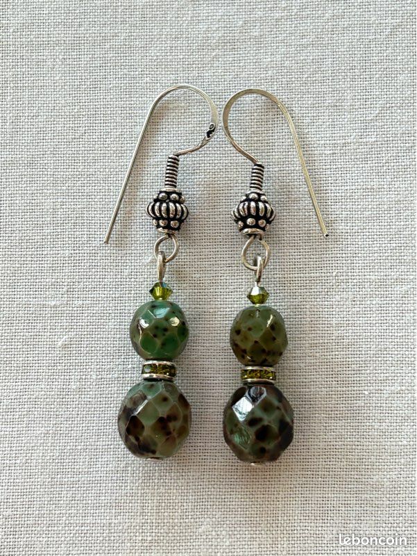 Boucles d’oreilles vintage vertes (image 2)