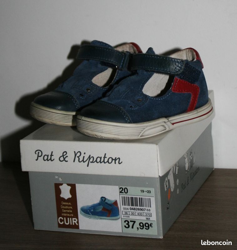 Chaussures bébé cuir scratch Pat Ripaton pointure 20 Chaussures