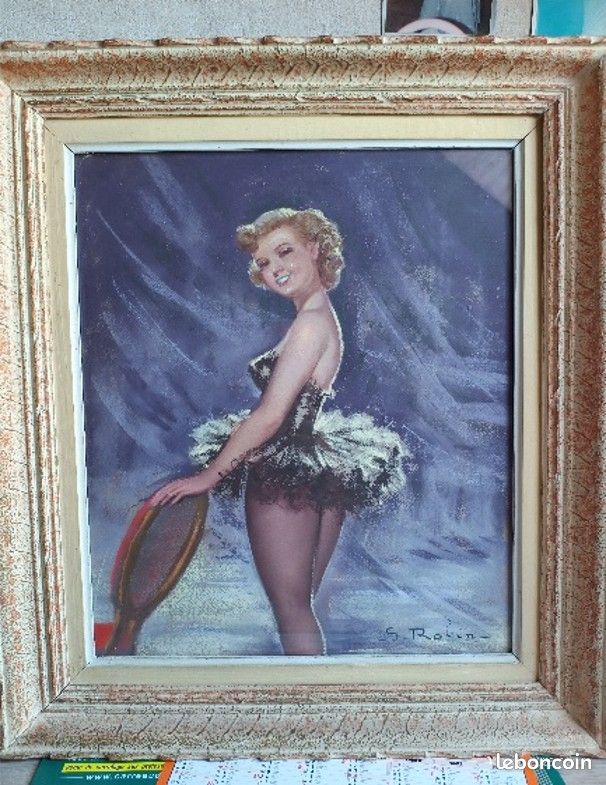 Tableau Pin-up/ danseuse signé S-Robin (image 2)