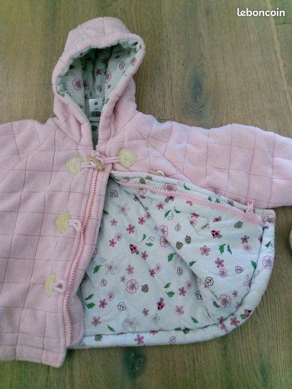 Manteau polaire épaisse 12 mois, 1 ans rose (image 5)