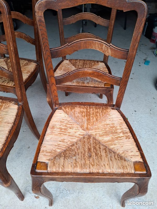 Chaise noir assise paille (image 2)