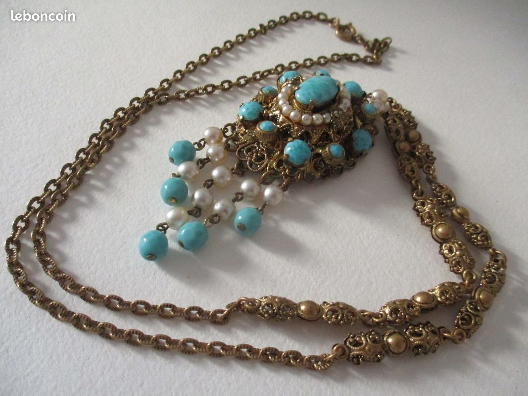 Louis ROUSSELET, Broche en perles de verre, Poured Glss Brooch, FRNCE