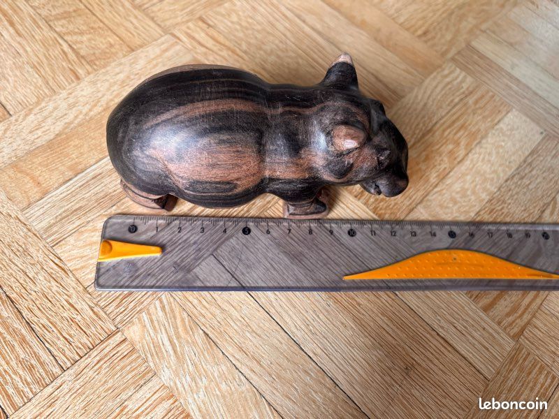 Hippopotame Africain en bois (image 4)