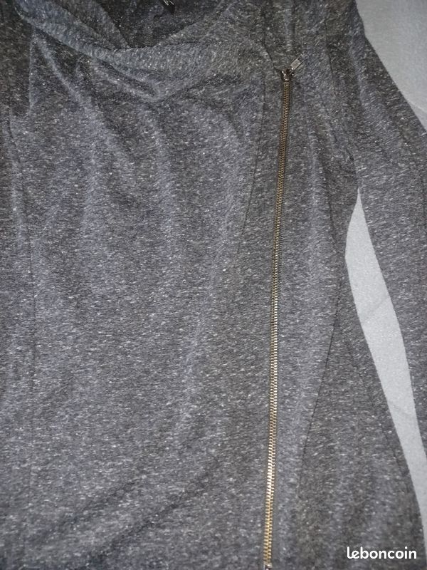 Gilet zippé gris femme Vêtements