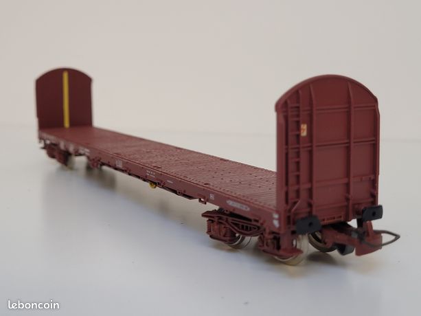 6751 / 6753 Jouef France / 2 Wagons a Bogies Plat a Dossier Demi Bache