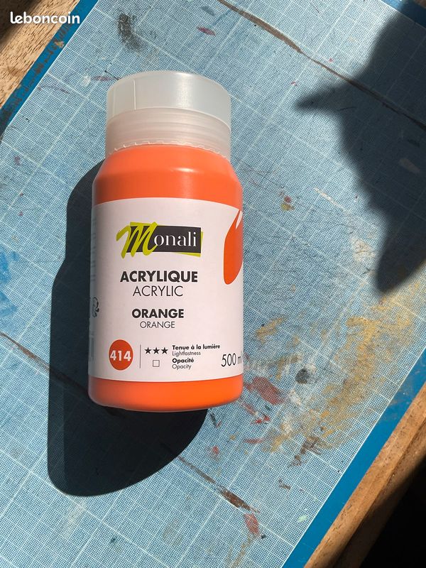 Peinture acrylique orange 500ml (image 1)