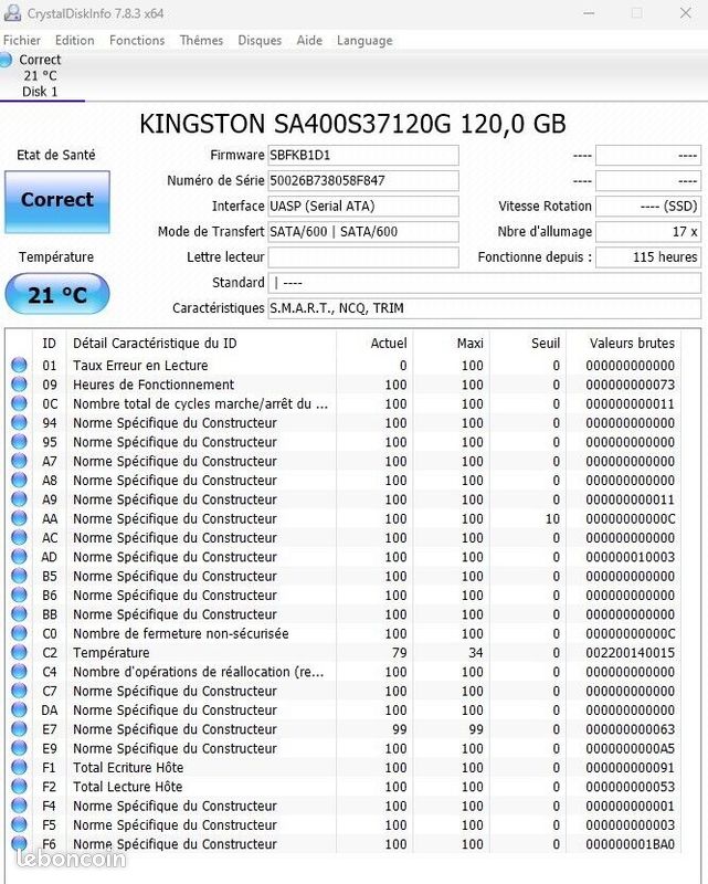Ssd sata 2,5" kingston 120gb neuf - ssd disque dur (image 3)