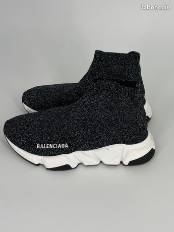 Sneakers Balenciaga Speed Trainer Noires Pailletées Chaussures