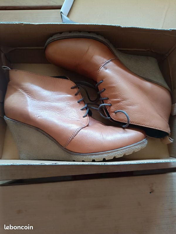 Bottines compensées en cuir Très bon état (image 5)