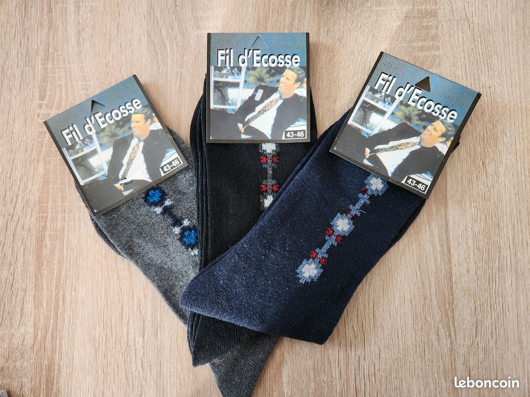 Lot de paires de chaussettes homme taille 43-46 fil d'Ecosse 100