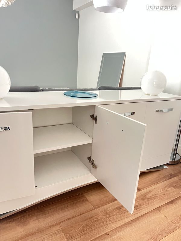Buffet / meuble de rangement blanc laqué – design moderne (image 3)