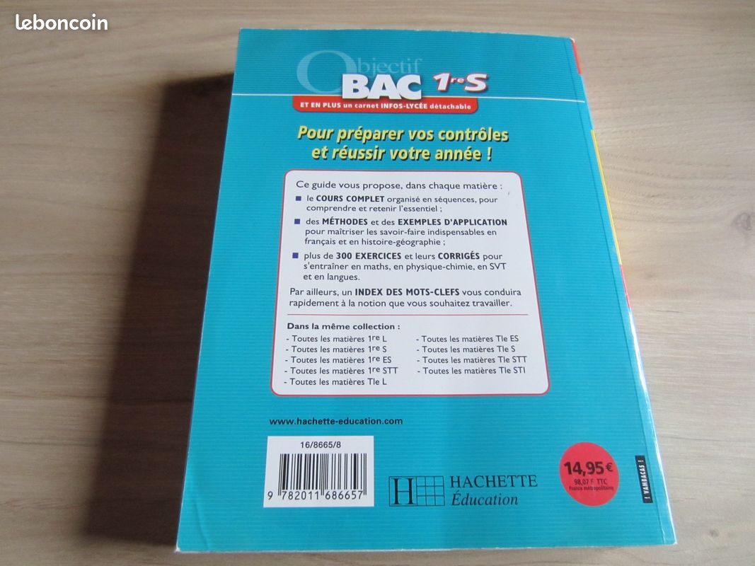 Livre Objectif Bac 1ère S Toutes les Matières (image 2)