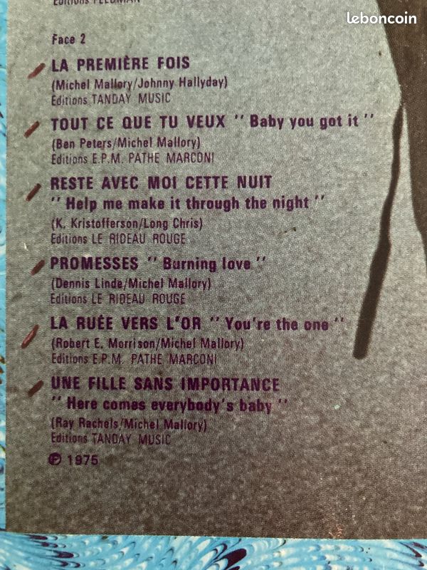 Disque vinyle 33 tours Johnny - La Terre Promise - 10 (image 4)