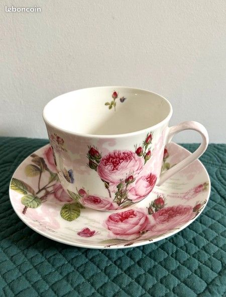 KIUB Tasse Thé XL Porcelaine Le Petit Prince – 435 Ml Avec Filtre Infuseur & Grande Rose, Cadeau Idéal Fan Le Petit Prince
