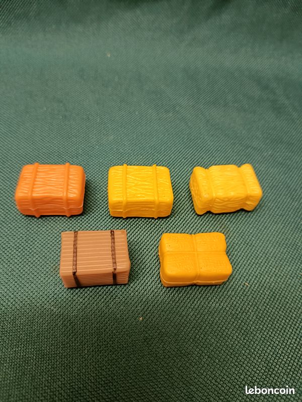 Scalextric vintage 15 bottes paille + 2 figurines assises (image 4)