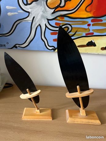 Planche De Surf Décorative En Bois De Manguier Zinello Design - Déco Murale Bohème Bali, 100x25 Cm