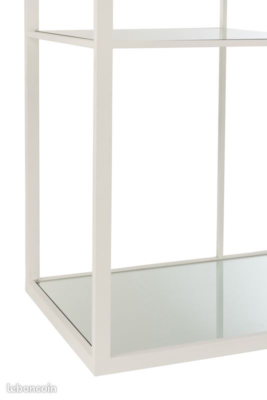 Etagere 5 Planches Metal/Verre Blanc (7621) (image 4)