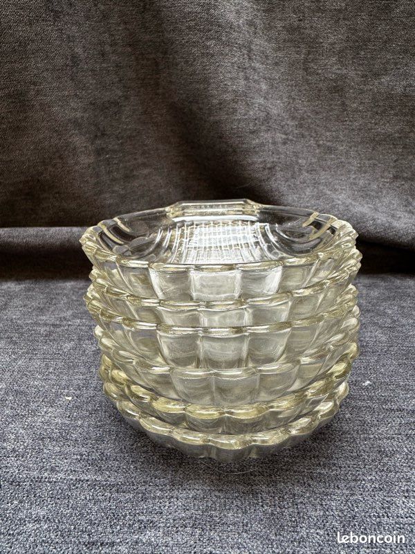 Lot de 2 coquilles saint Jacques verre Pyrex vintage