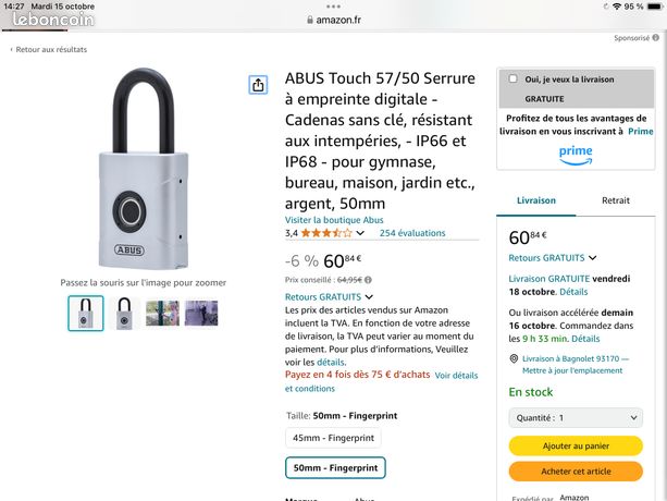 Zerone Serrure à empreinte digitale sans clé Cadenas à empreintes Zerone Serrure à empreinte digitale sans clé Cadenas à empreintes