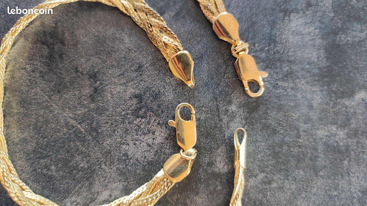 Collier et bracelet chaine tressées (image 3)