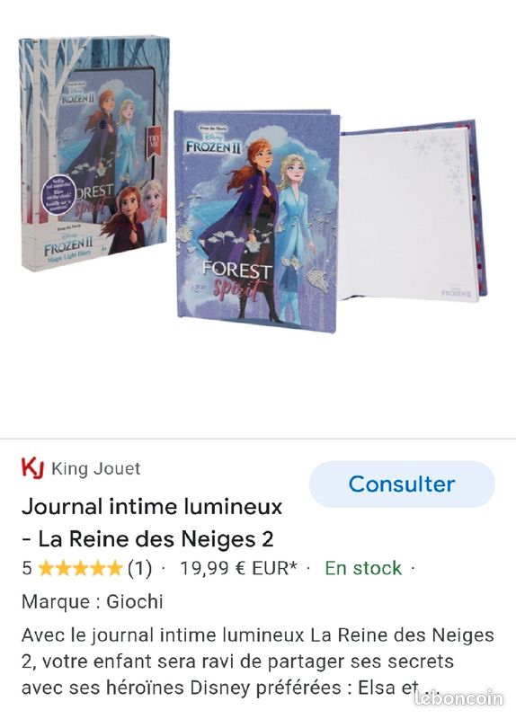 NEUF Journal intime lumineux reine des neige Magic light diary Frozen 2 (image 4)
