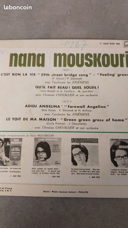 45 tours 4 titres nana mouskouri c'est bon la vie (image 2)