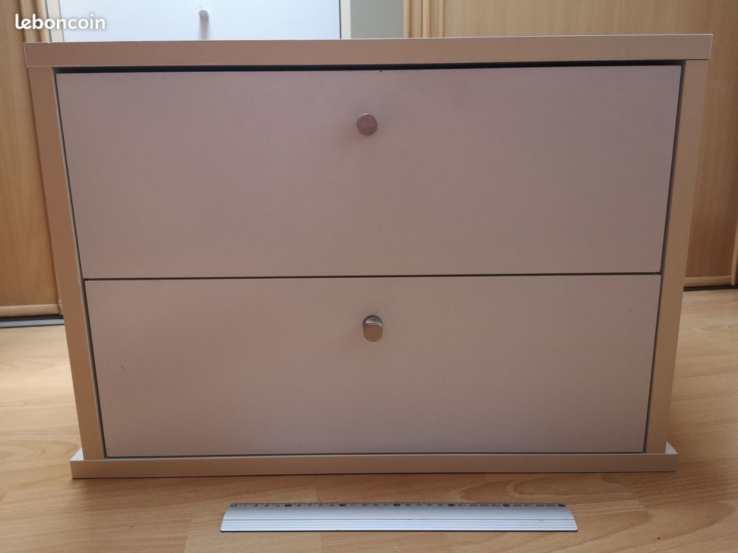 Bloc double tiroirs blanc 58x40 (image 1)