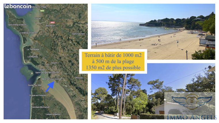 Terrain 1000 m² Meschers-sur-Gironde