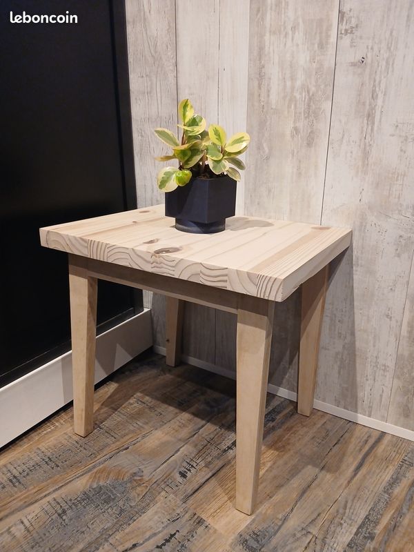 Pieds latéraux en hêtre massif – 43 cm – pour table ou tabouret (image 1)
