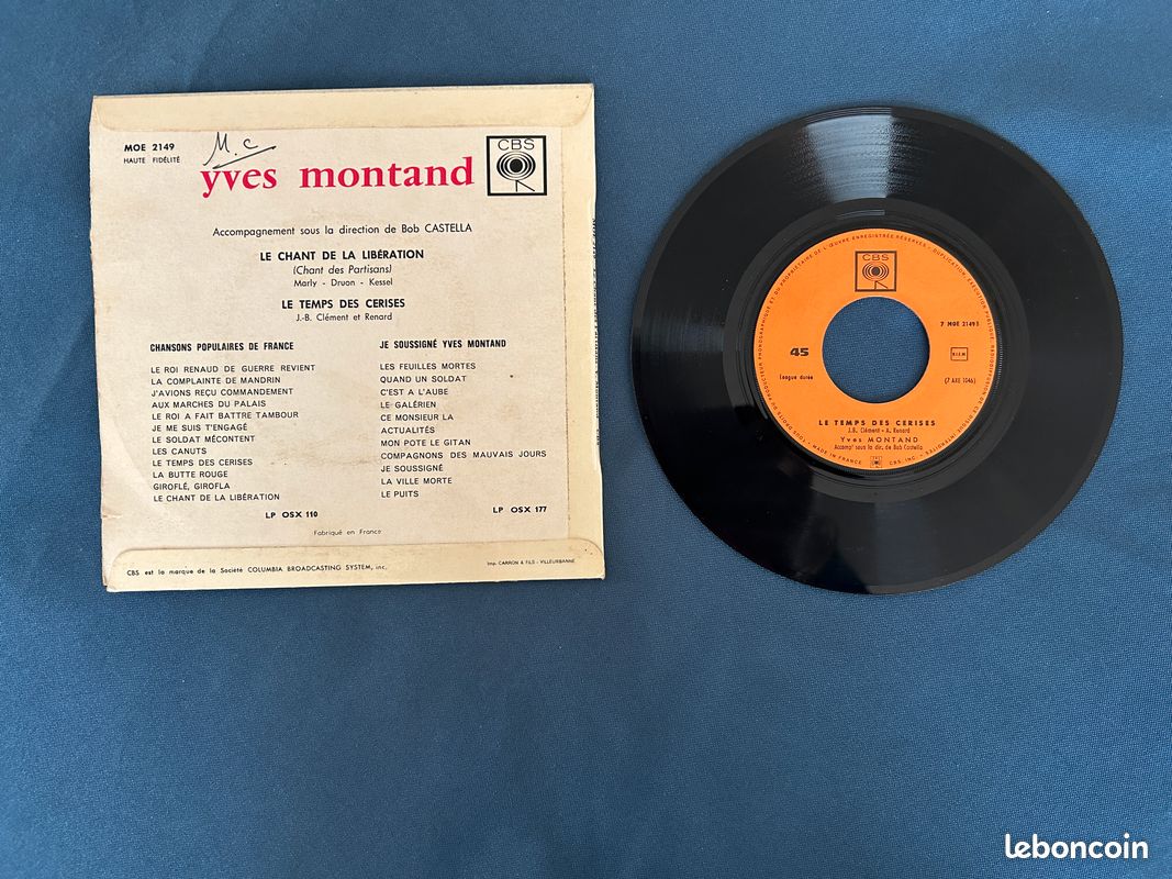 Un 45 tours de collection de 1958: Y. Montand (image 2)