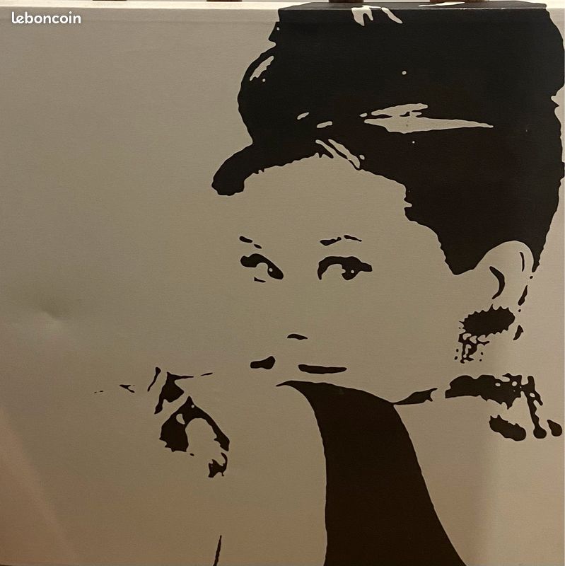 Tableau Noir et Blanc Audrey HEPBURN (image 1)