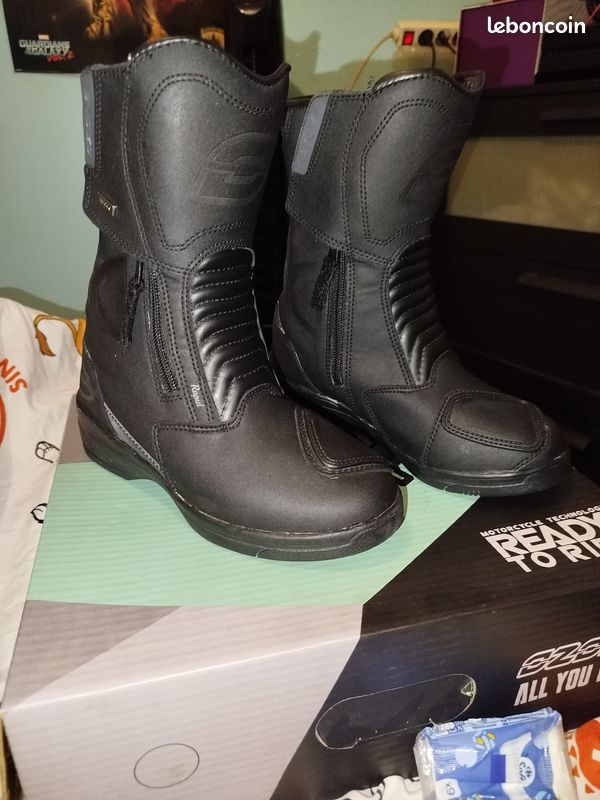 Bottes Moto Ozone City Mixte - Cuir Synthétique Imperméable Pour Moto Tourisme, Naked & Classique