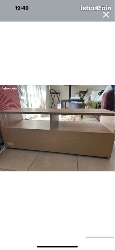 Meuble tv blanc beige (image 2)