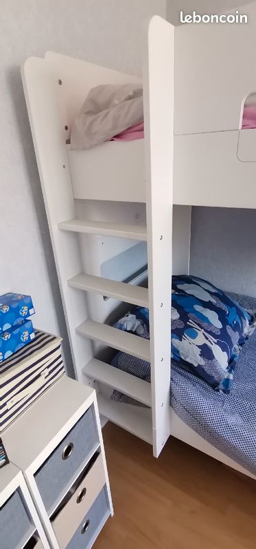 Lits superposés blanc alinéa + matelas + couette (image 3)